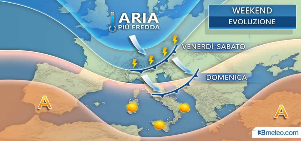 Estate in crisi nel weekend: temporali e tracollo termico PREVISIONI METEO