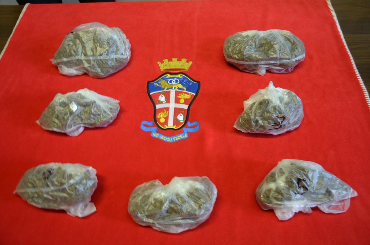Mezzo di chilo di marijuana nella borsa, arrestata corriere della droga