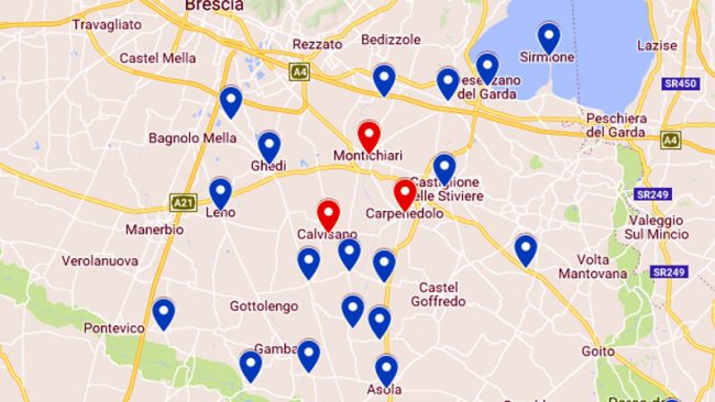 Il triangolo della legionella a Brescia: LA MAPPA
