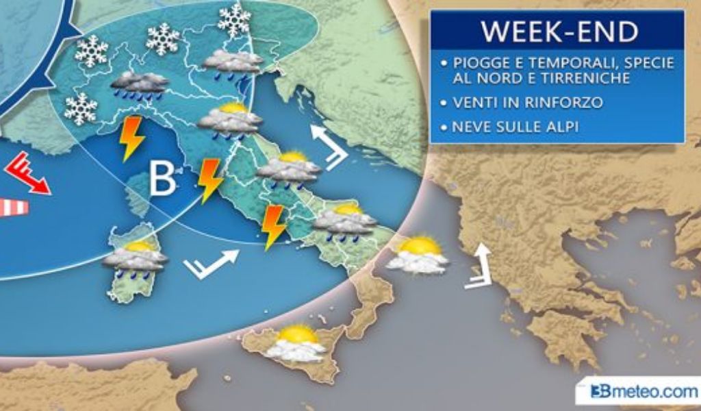 Nuova ondata di maltempo nel weekend PREVISIONI METEO