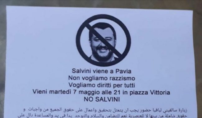 Volantino No Salvini in arabo e rumeno, elezioni comunali 2019 sempre più roventi