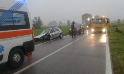 Scontro frontale tra Vailate e Agnadello, tre feriti FOTO