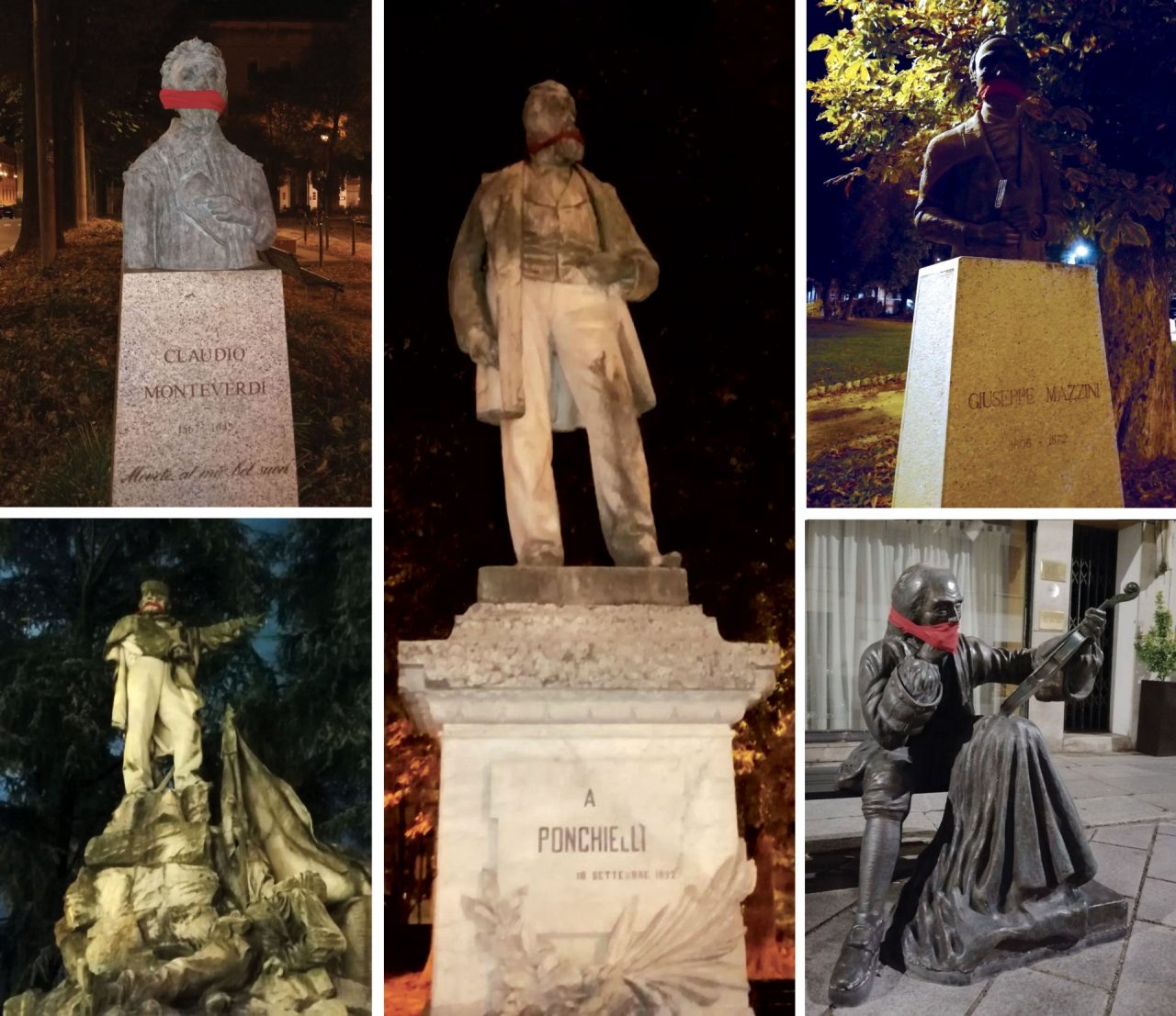 No alla censura, CasaPound imbavaglia le statue in oltre cento città italiane