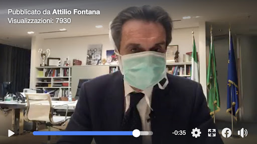 Presidente Fontana in auto-isolamento: “Ho un lettino in Regione per essere più operativo”