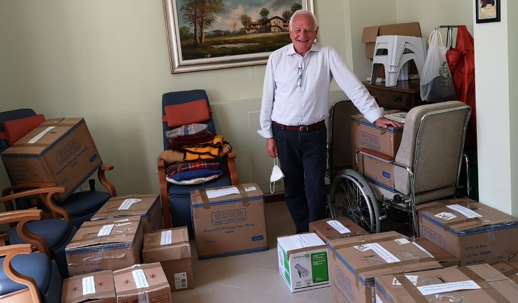 Mascherine donate da Hong Kong pronte per la distribuzione nelle RSA