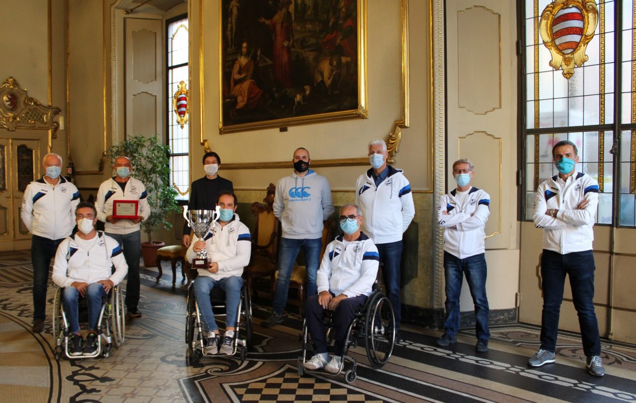 I campioni regionali di Tennis in carrozzina della Baldesio ricevuti a Palazzo comunale