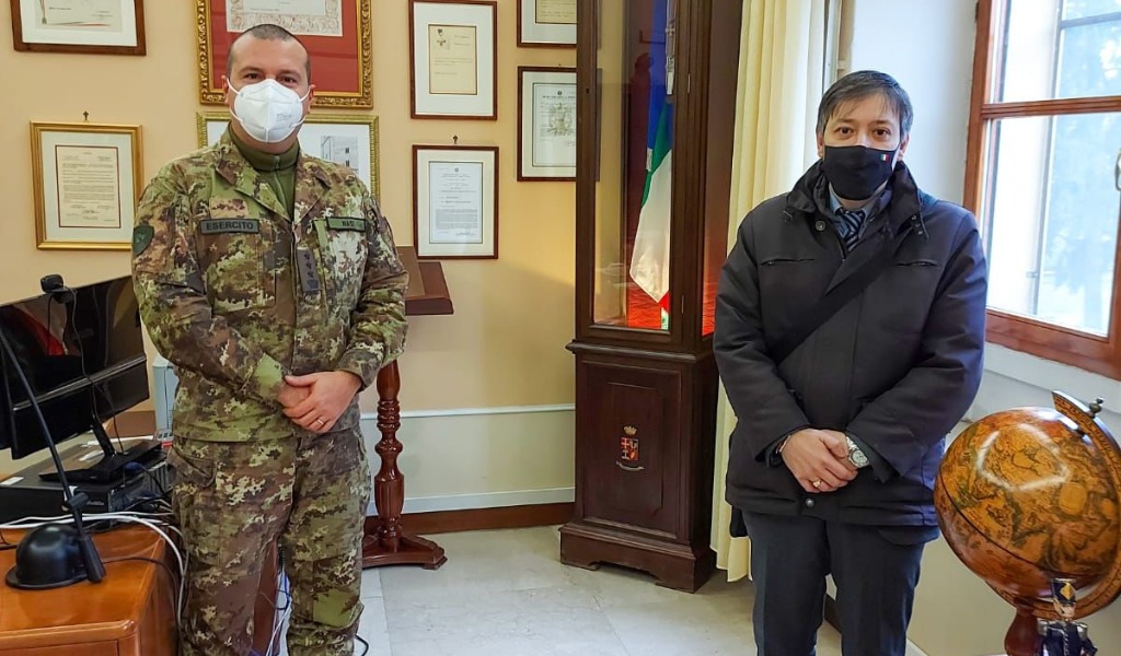 Il dirigente dell’UST Cremona Fabio Molinari in visita al X Reggimento Genio Guastatori