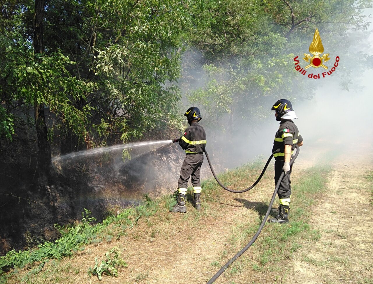 Incendio nei pressi della piattaforma ecologica di San Rocco: sul posto quattro mezzi dei Vigili del Fuoco