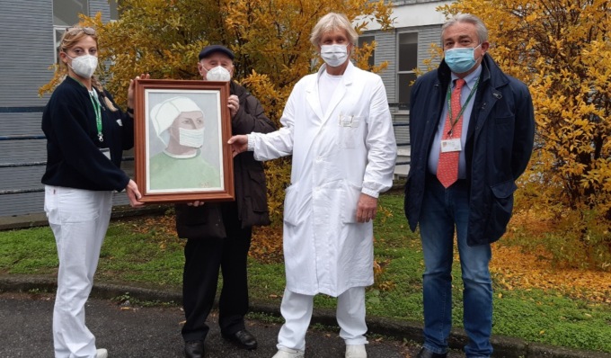 Un quadro in dono al reparto di Malattie Infettive: il regalo di un paziente guarito dal Covid