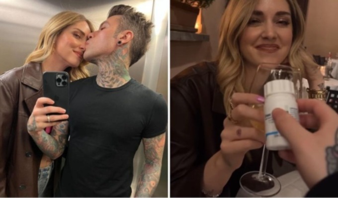 Fedez e Chiara Ferragni a cena dopo l’intervento, lui brinda con… gli enzimi pancreatici