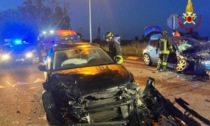 Violento scontro tra due auto nel Cremasco, 34enne via con l'eliambulanza