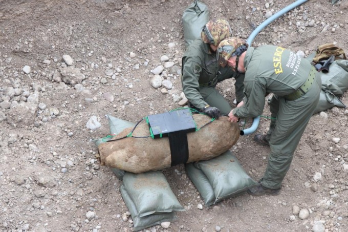 Bomba rinvenuta a Tornata, mercoledì 15 maggio il brillamento