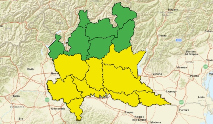 In provincia di Cremona allerta meteo gialla per rischio temporali