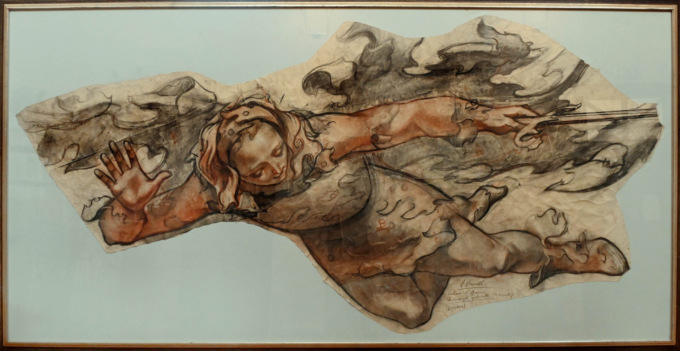 Cartone dell’affresco di San Gabriele Arcangelo, di Vanelli: donato alla Provincia di Lodi