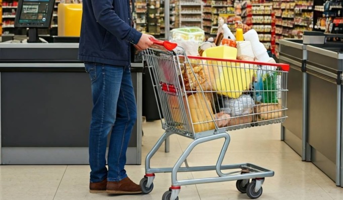 Passa da una cassa chiusa con un carrello pieno di merce per 1.300 euro… ma non riesce a farla franca