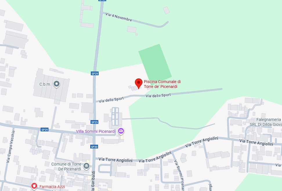 La zona dove si trova la piscina di Torre de' Picenardi (clicca sull'immagine per navigare nella mappa)