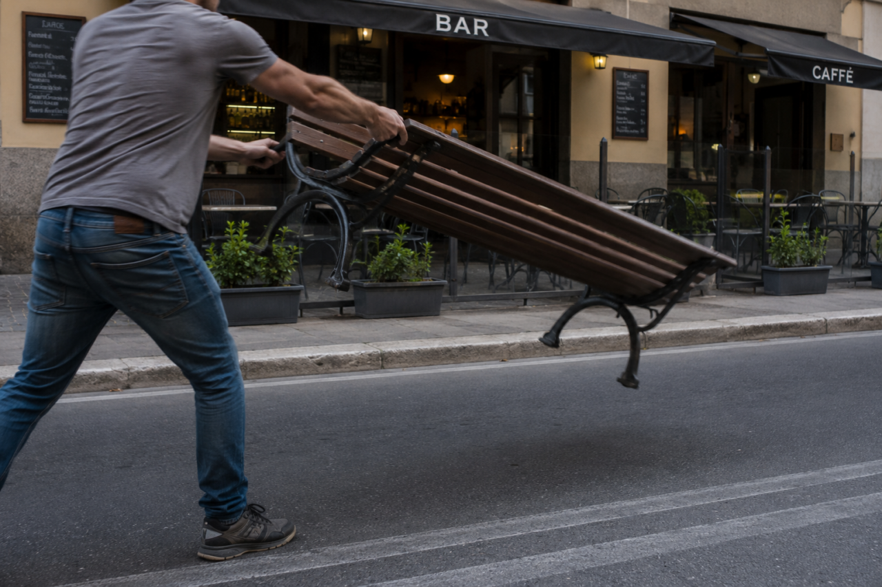 Aggredisce una barista a San Giovanni in Croce e lancia una panchina in strada